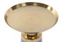 DKD Home Decor Mesita Auxiliar Moderno Azul Dorado Hierro Cristal 37 x 50 x 37 cm