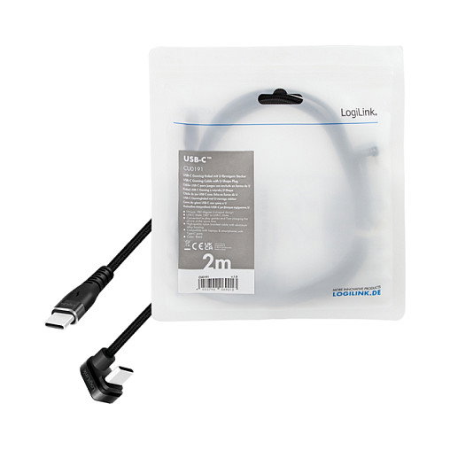 LogiLink Cable USB 2.0 Type-C a USB-C de 2m, 60W, Negro LogiLink Cable USB 2.0 Type-C a USB-C de 2m, 60W, Negro