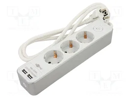 GOOBAY Prolongador de alimentación H05VV-F blanco