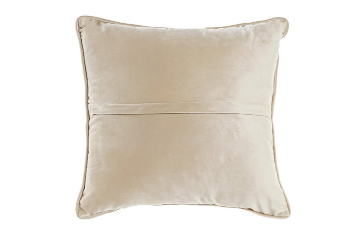 DKD Home Decor Cojín Dorado con Flores Bordadas