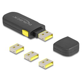DeLOCK 22031 Bloqueador de puerto USB tipo A, 4 unidades + herramienta de cierre