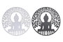 DKD Home Decor Decoración de Pared Oriental Buda Metal Negro Blanco 40 x 40 cm (2 Unidades)