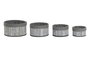 DKD Home Decor Cesta Set de 4 (2 Unidades) Gris Blanco Bambu Poliester Algodon MDF 30 x 17 x 30 cm