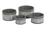 DKD Home Decor Set de 4 Cestas de Bambú y Poliéster Gris