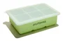 Muitomas bandeja cubitos de hielo de silicona con tapa - 6 moldes XL - Molde rectangular para cócteles - Verde/Blanco