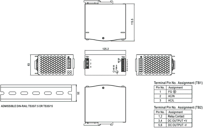 MEAN WELL SDR-240-48 Alimentador de Impulso 240W 48VDC 5A MEAN WELL SDR-240-48 Alimentador de Impulso 240W 48VDC 5A
