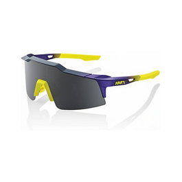 100% Speedcraft SL - Gafas de sol con lente humo, marco mate metálico, color Brights