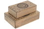 DKD Home Decor Joyero Marron Mango Astros 18 x 9 x 25.5 cm Set de 2