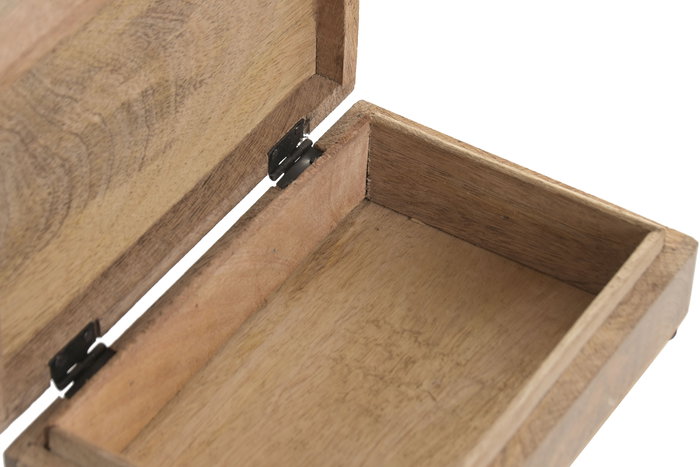 DKD Home Decor Joyero Marron Mango Astros 18 x 9 x 25.5 cm Set de 2