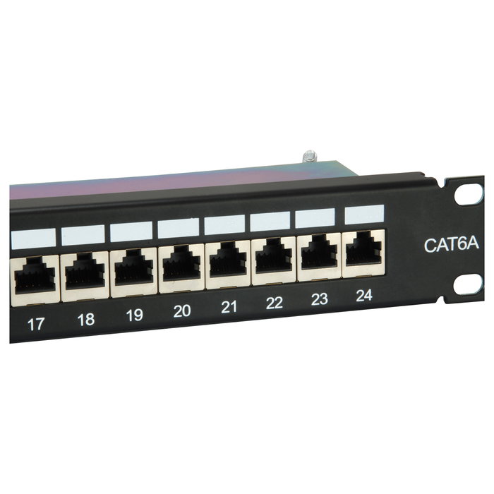Equip 326625 Patch Panel 19" 1U 24 Puertos RJ45, Categoría 6A (Cat6A), Negro