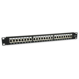 Equip 326625 Patch Panel 19" 1U 24 Puertos RJ45, Categoría 6A (Cat6A), Negro
