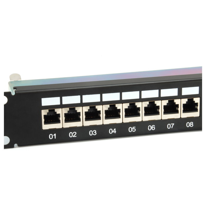 Equip 326625 Patch Panel 19" 1U 24 Puertos RJ45, Categoría 6A (Cat6A), Negro