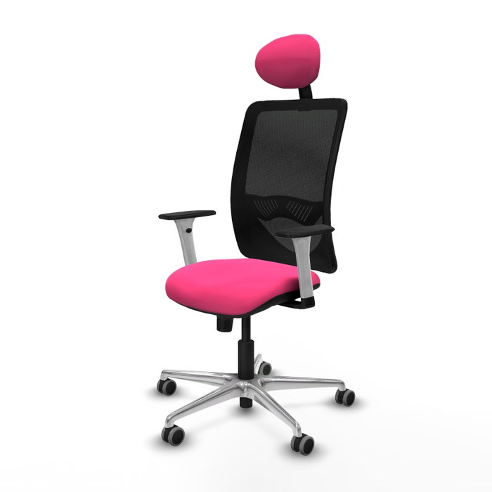 PIQUERAS Y CRESPO Silla de oficina Zulema con mecanismo Sincro, Rosa y Negro PIQUERAS Y CRESPO Silla de oficina Zulema con mecanismo Sincro, Rosa y Negro