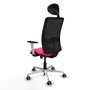 PIQUERAS Y CRESPO Silla de oficina Zulema con mecanismo Sincro, Rosa y Negro