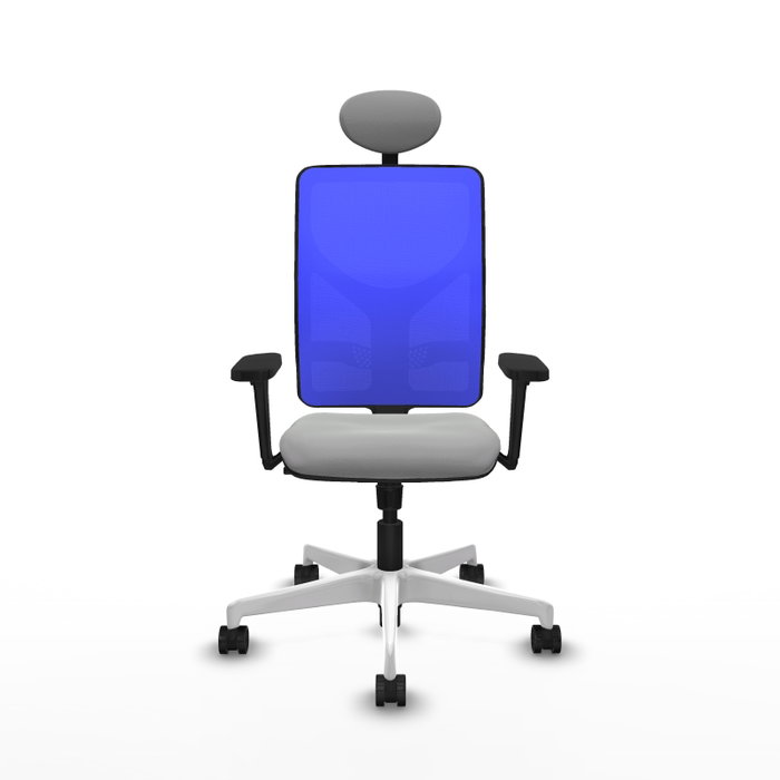 PIQUERAS Y CRESPO Silla de oficina Motilla con mecanismo Sincro, Gris claro y Azul