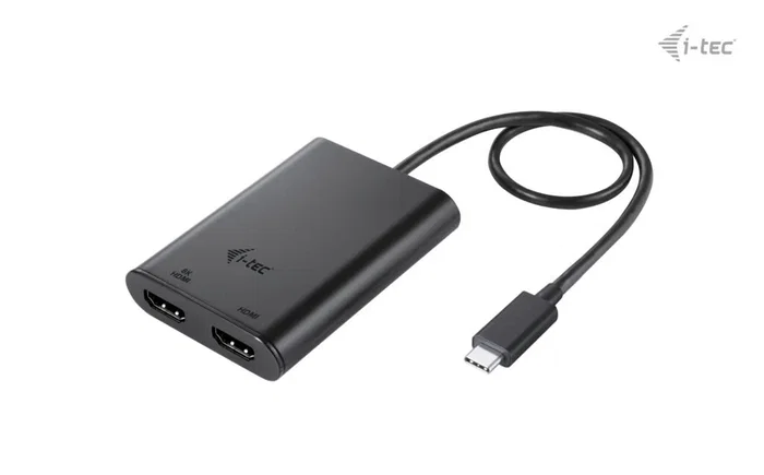 i-tec Adaptador de Vídeo USB-C C31DUAL4K60HDMI a 2x HDMI con Resolución 1x 8K/30Hz o 2x 4K/60Hz para Portátil, PC, Thunderbolt 3/4