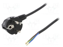 PLASTROL Cable de Alimentación H03VV-F 3x0,75mm2 Negro 5m