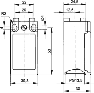 POKÓJ Interruptor de fin de carrera NO + NC 10A