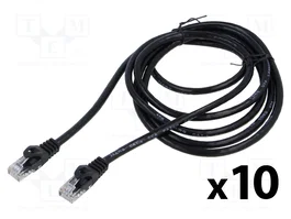 LANBERG Patch cord Cat 6 U/UTP 2m RJ45 negro (Pack de 10)
