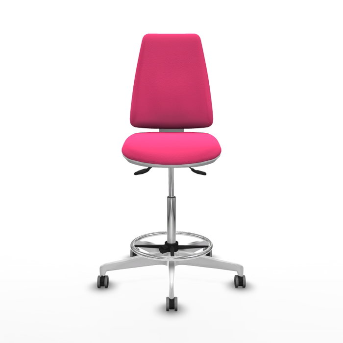 PIQUERAS Y CRESPO Taburete Elche blanco AS tapizado en similpiel rosa