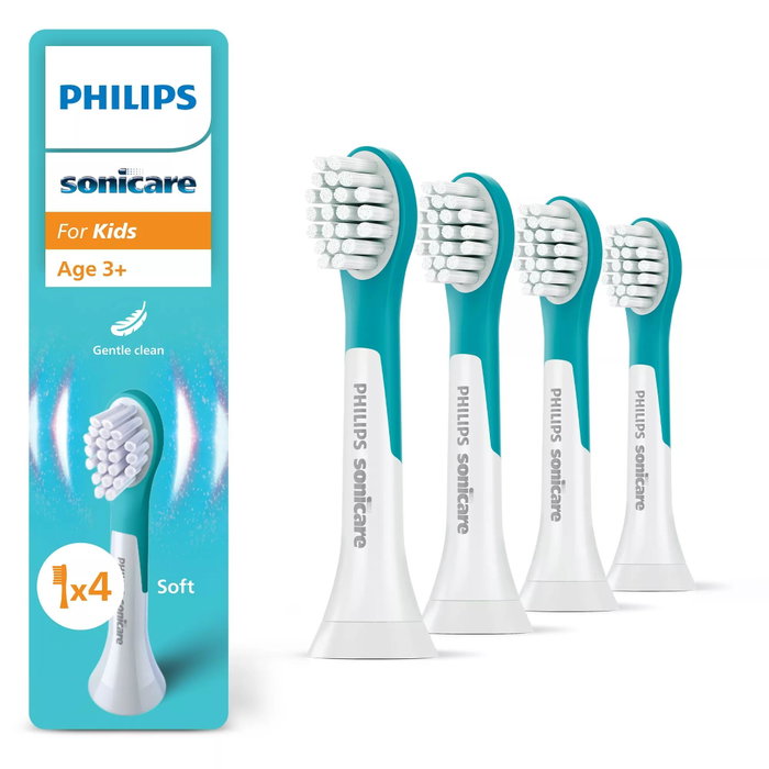 Philips Sonicare For Kids 3+ HX6034/90 Pack de 4, Azul y Blanco Philips Sonicare For Kids 3+ HX6034/90 Pack de 4, Azul y Blanco