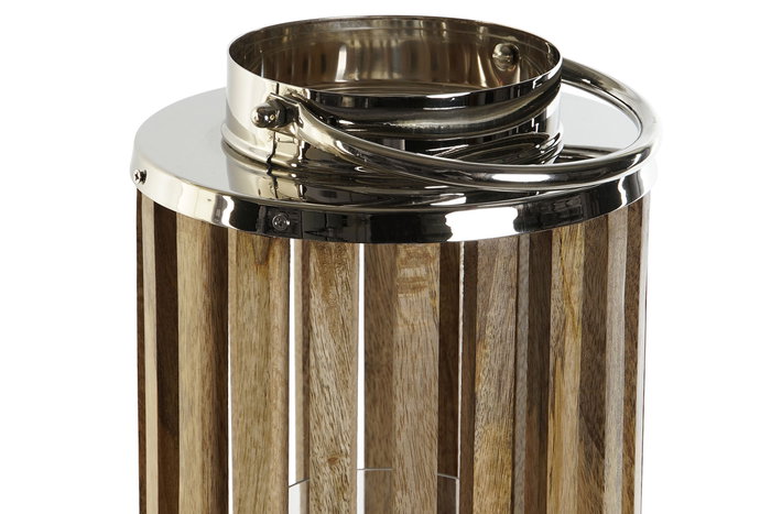 DKD Home Decor Portavela Marron Plateado Mango Cristal 20 x 74 x 20 cm