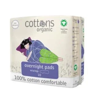 COTTS Compresa Noche Con Alas 10Uds. Organic
