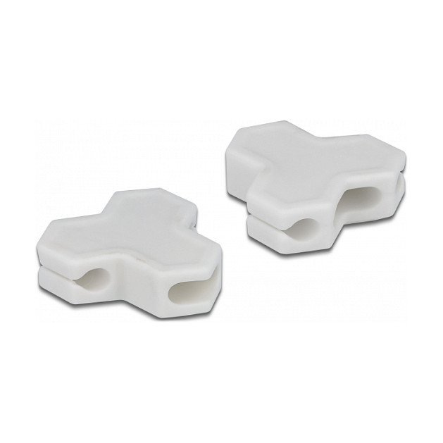 DeLOCK Sujetacables autoadhesivo con 3 pasacables, 2 piezas, Blanco DeLOCK Sujetacables autoadhesivo con 3 pasacables, 2 piezas, Blanco