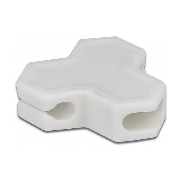 DeLOCK Sujetacables autoadhesivo con 3 pasacables, 2 piezas, Blanco DeLOCK Sujetacables autoadhesivo con 3 pasacables, 2 piezas, Blanco