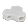 DeLOCK Sujetacables autoadhesivo con 3 pasacables, 2 piezas, Blanco