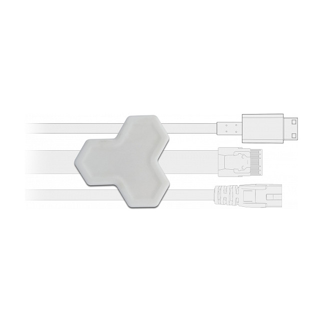 DeLOCK Sujetacables autoadhesivo con 3 pasacables, 2 piezas, Blanco DeLOCK Sujetacables autoadhesivo con 3 pasacables, 2 piezas, Blanco