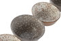 DKD Home Decor Set de 4 Cuencos de Porcelana Flores Beige y Marrón