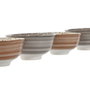 DKD Home Decor Set de 4 Cuencos de Porcelana Flores Beige y Marrón