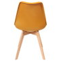 Home Deco Factory Silla COPENHAGUE Amarilla Diseño Escandinavo Charles Eames Patas Madera Haya Asiento Acolchado 49x58x81.5 cm
