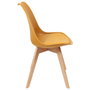 Home Deco Factory Silla COPENHAGUE Amarilla Diseño Escandinavo Charles Eames Patas Madera Haya Asiento Acolchado 49x58x81.5 cm