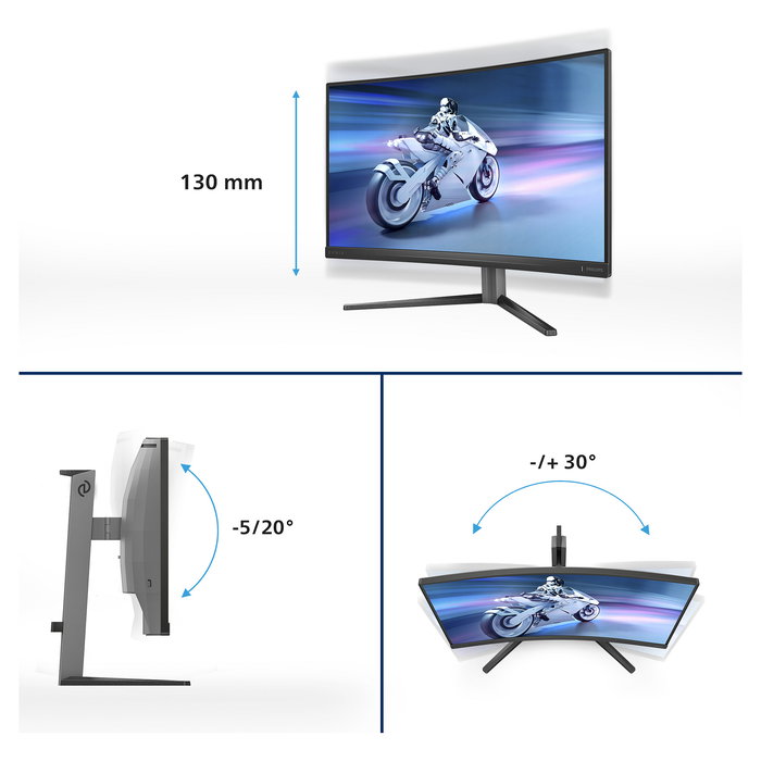 Philips Evnia 5000 27M2C5200W/00 Monitor Gaming Curvo 27" Full HD 1920x1080 280Hz Fast VA 0.3ms 1500R 2xHDMI 2.0 DisplayPort 1.4 HDR10