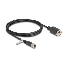 DeLOCK Cable Ethernet M12 X-codificado 8 pines hembra a RJ45 hembra Cat.5e S/FTP 2 m negro