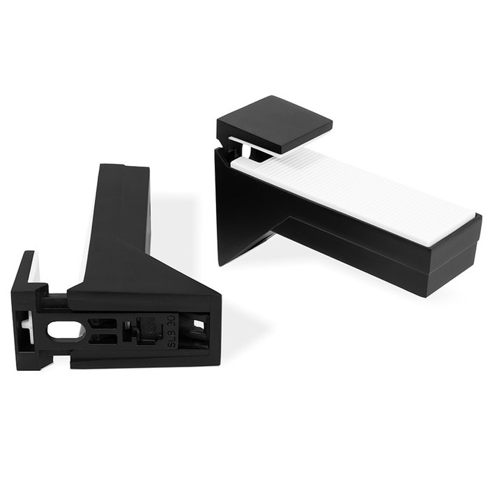 Italiana Ferramenta Soporte mural para estante Kalabrone, Pack de 2 unidades, para baldas vistas, Acabado en Gris, Blanco o Negro