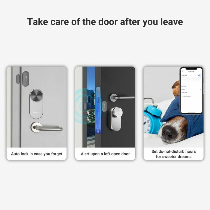 EZVIZ Kit de cerradura inteligente DL01 Pro + DL01CP + A3 (Plata, Blanco)