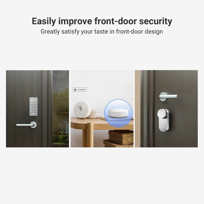 EZVIZ Kit de cerradura inteligente DL01 Pro + DL01CP + A3 (Plata, Blanco)