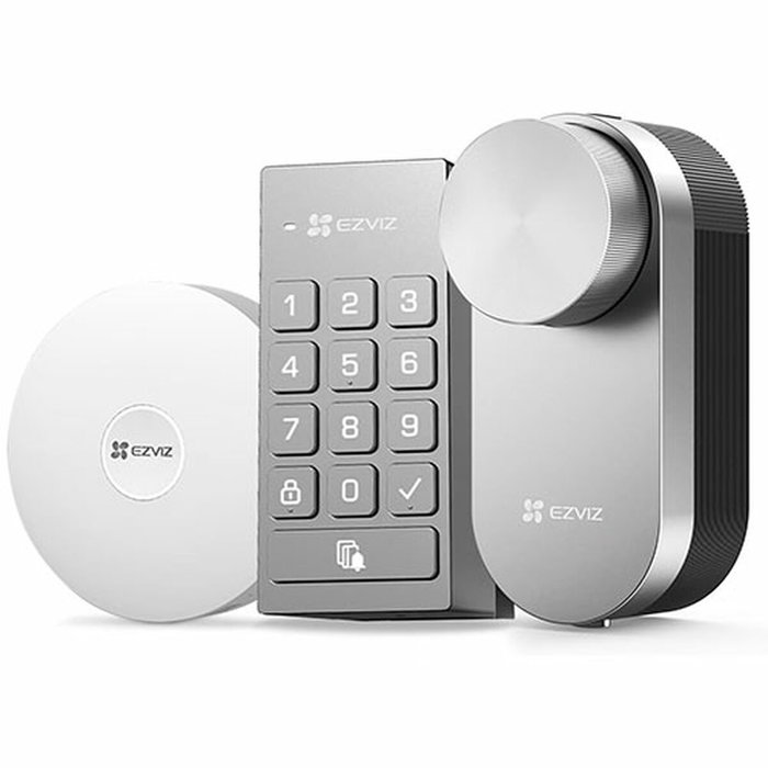 EZVIZ Kit de cerradura inteligente DL01 Pro + DL01CP + A3 (Plata, Blanco)