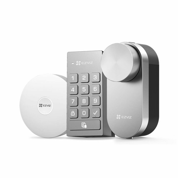EZVIZ Kit de cerradura inteligente DL01 Pro + DL01CP + A3 (Plata, Blanco)