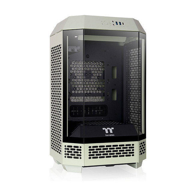 Thermaltake The Tower 250 TG Matcha Green Mini Tower PC Verde, Factor de Forma Mini-ITX, Ventana Lateral, Pantalla LCD 3.9", 2 Ventiladores 120 mm