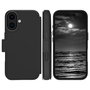 Dbramante1928 Funda Lynge MS ICON para iPhone 16 - Folio Negro con Cierre Magnético, Compatible con MagSafe y 3 Bolsillos para Tarjetas