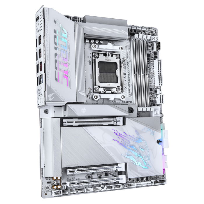 Gigabyte X870E AORUS PRO X ICE Placa Base, Chipset AMD X870E, Socket AM5, DDR5-SDRAM, ATX