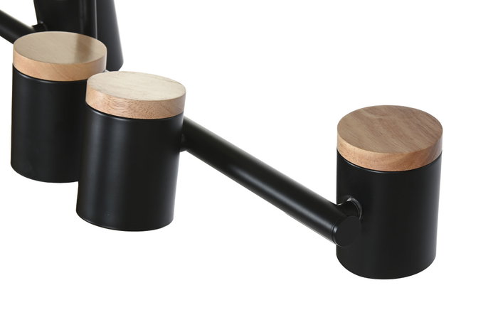 DKD Home Decor Lámpara Techo Moderna Negra y Marrón Metal y Madera 18 x 164 x 104 cm DKD Home Decor Lámpara Techo Moderna Negra y Marrón Metal y Madera 18 x 164 x 104 cm