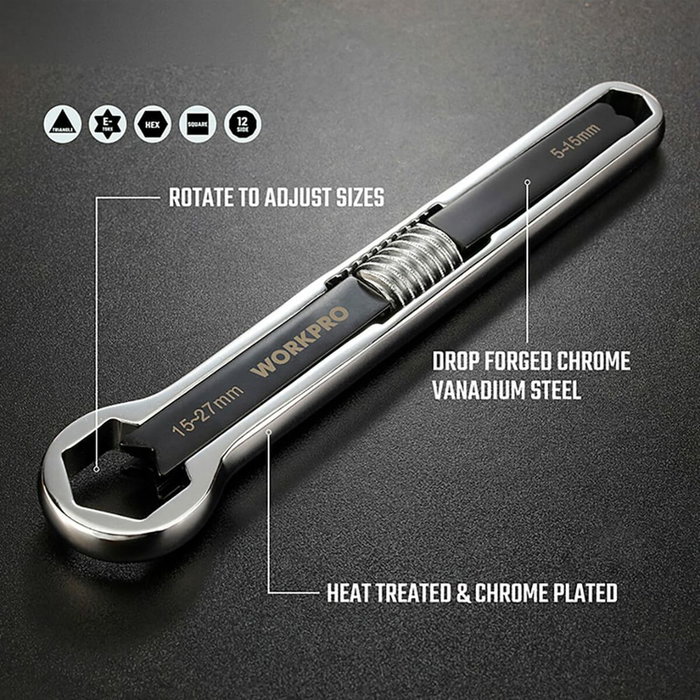 Workpro Llave ajustable universal 5 - 27 mm