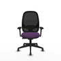PIQUERAS Y CRESPO Silla de oficina Cilanco con mecanismo Sincro, Morado y Negro