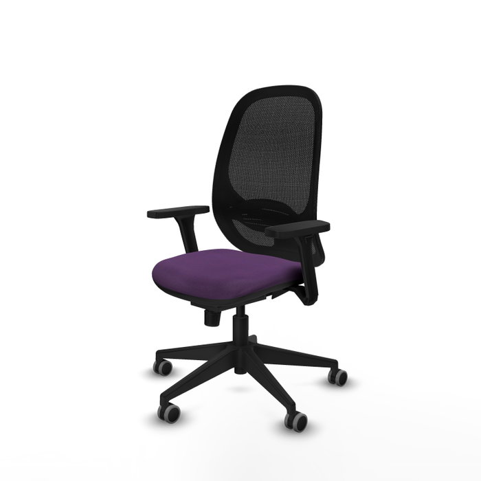 PIQUERAS Y CRESPO Silla de oficina Cilanco con mecanismo Sincro, Morado y Negro