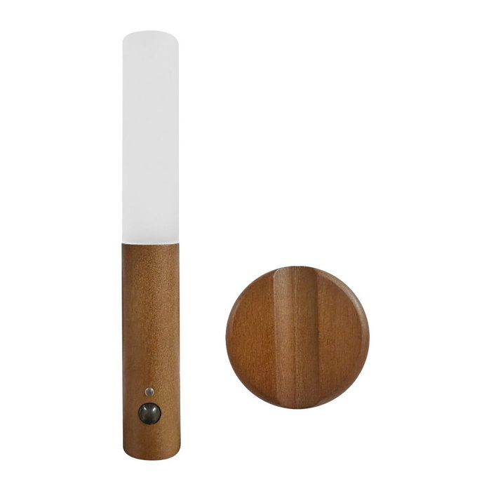 Edm Lámpara de pared LED recargable con sensor de movimiento y acabado madera Edm Lámpara de pared LED recargable con sensor de movimiento y acabado madera